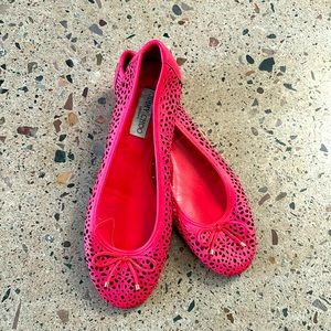 Jimmy Choo pink ballet flats, size 10